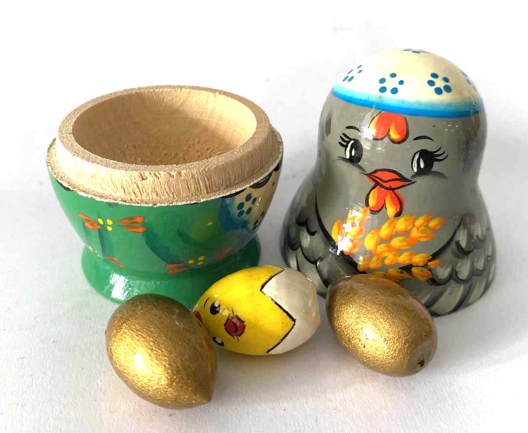 Hen & Eggs Nesting Doll with Eggs