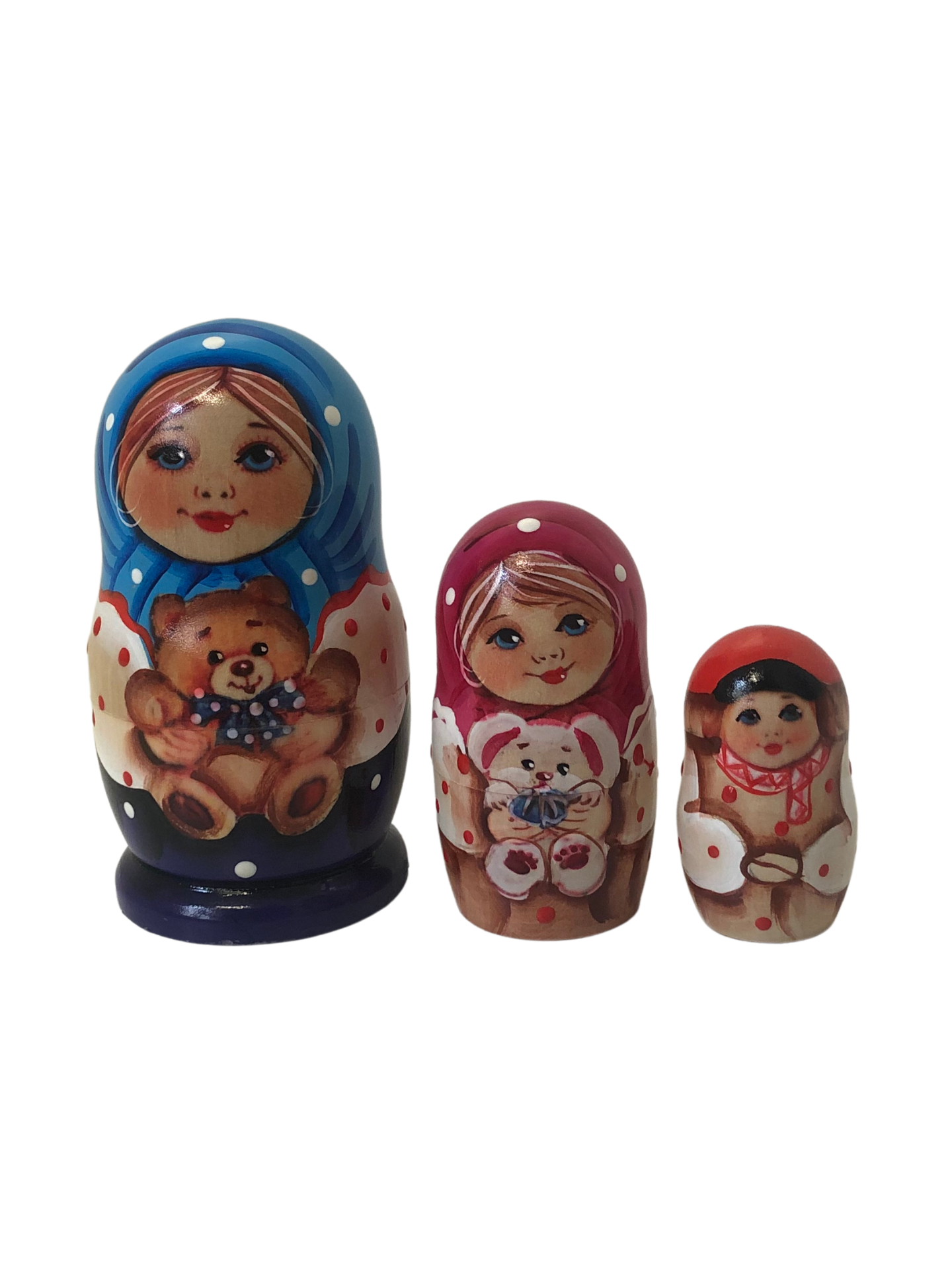 Girls with Teddy Bears Matryoshka – 3 Nested Set