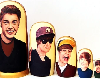 Celebrity Matryoshka Justin Bieber (5 nested set)