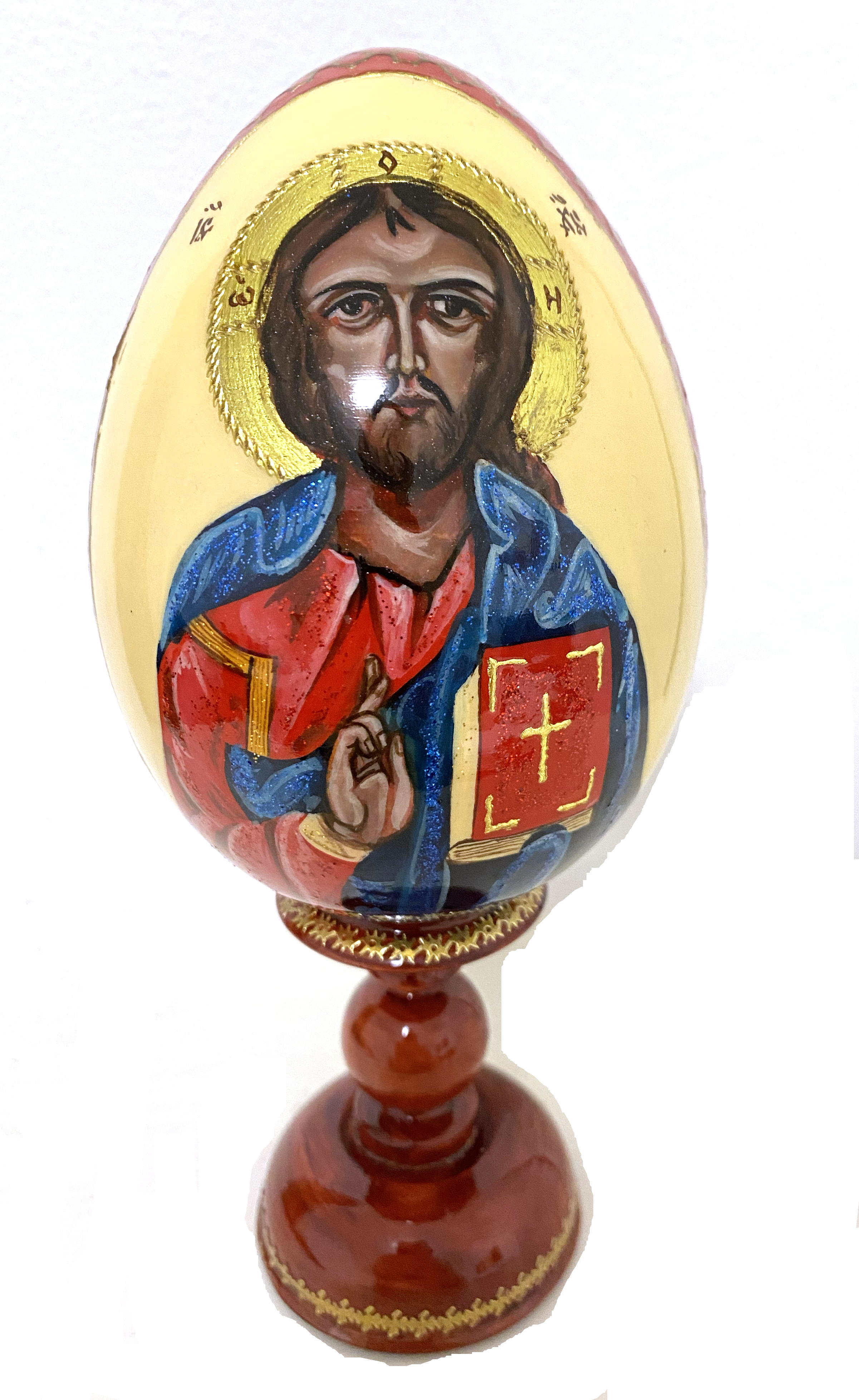 Wooden Egg Icon - Lord Almighty Jesus