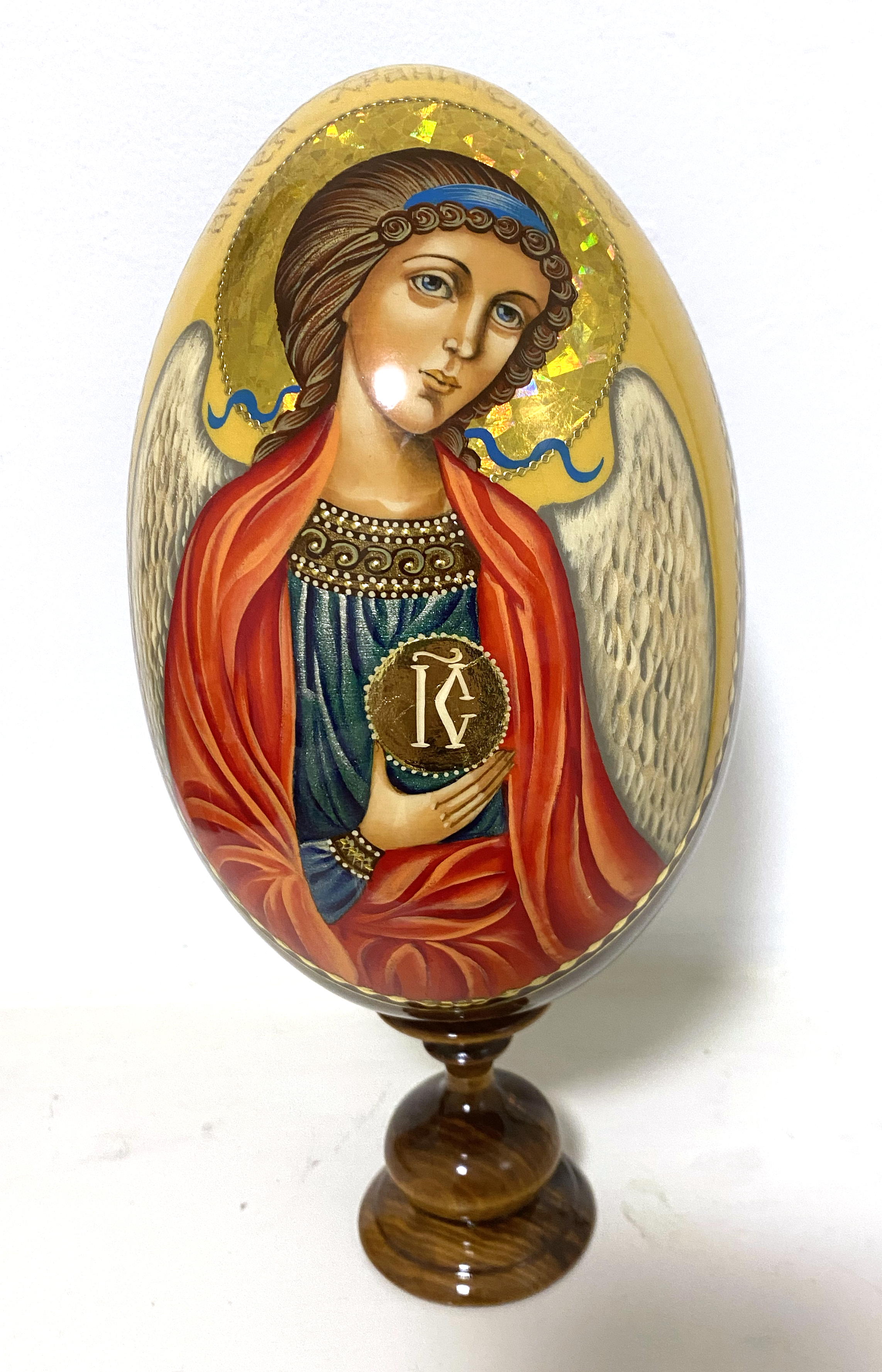 Wooden Egg Icon - Guardian Angel by Sergei Ryabov