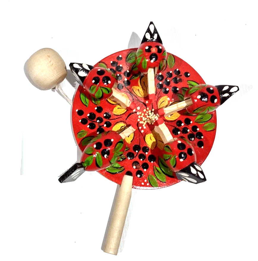 Bogorodsky Toy - Pecking Hens, Five Red Hens & Blackcurrants