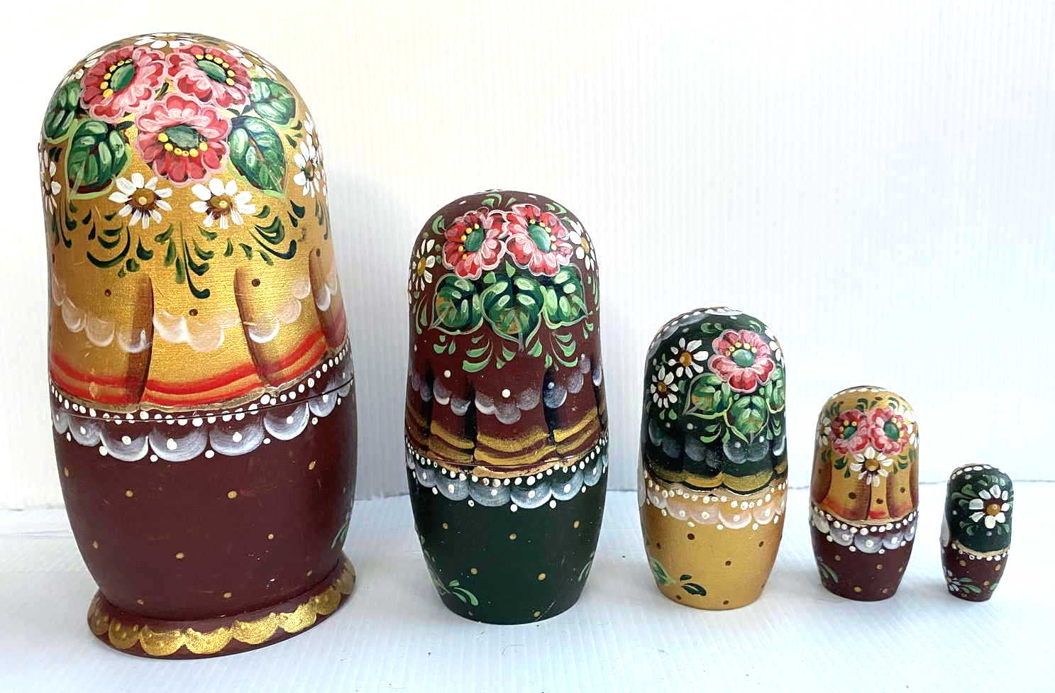Morozova Traditional Folk Costume Nesting Dolls - 5 Nested Set