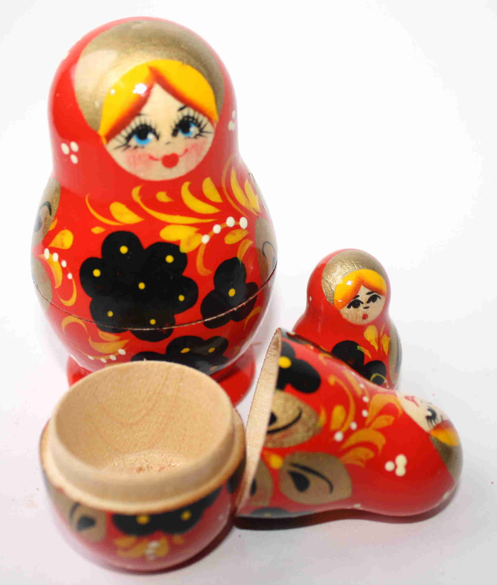 Artists Matryoshka – Red Lady with Berries (Small 3 Nested Set)