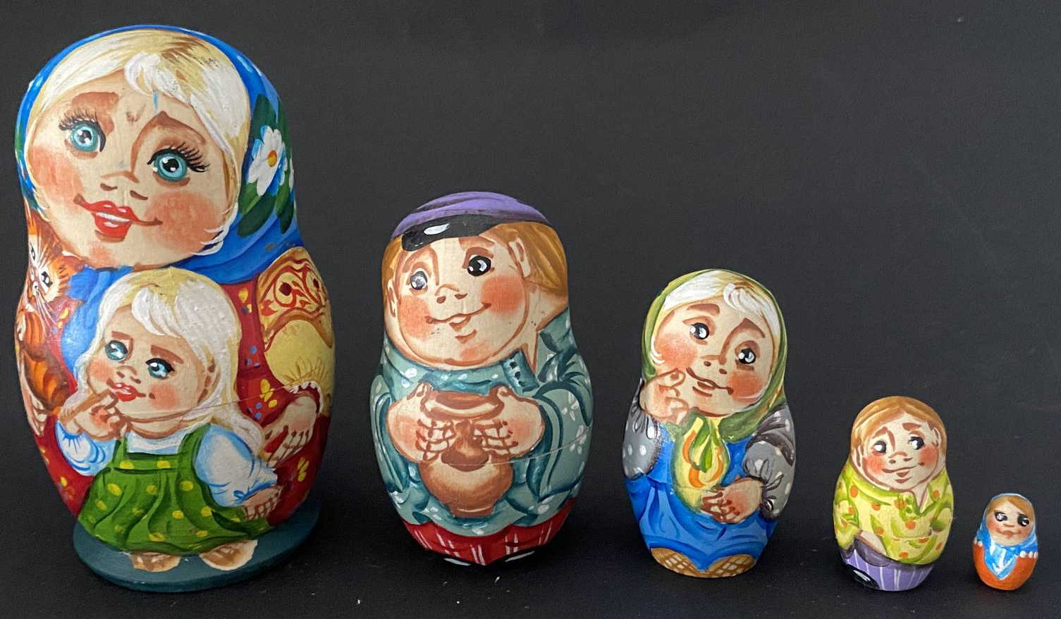 Artist Matryoshka – Everyday Characters by Tanya Morozova – 4 Nested Set