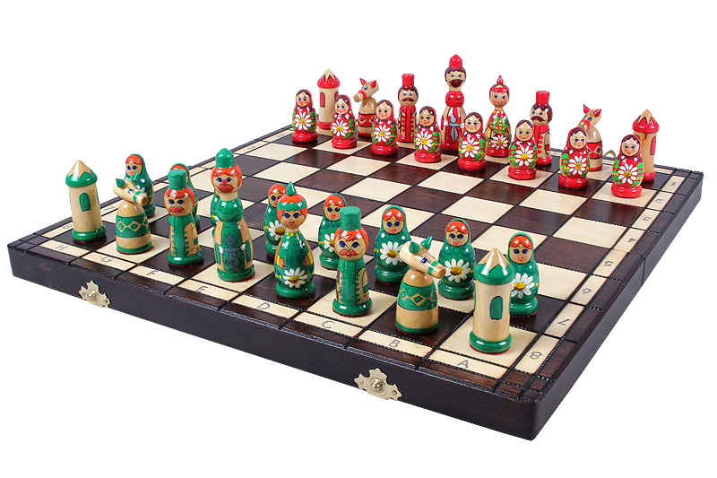 Handmade Wooden Chess Set– Babushka