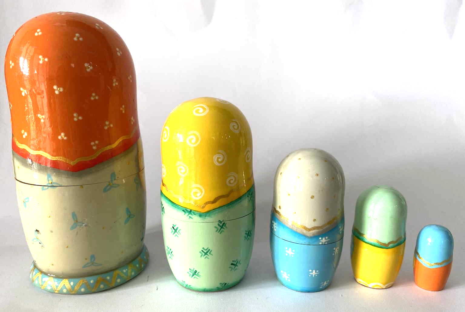 Fox & Friends Nesting Dolls - 5 Nested Set, Signed О.S.