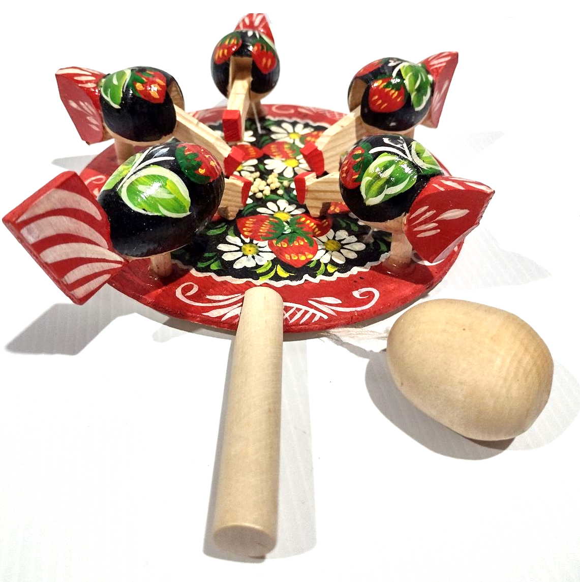 Bogorodsky Toy - Pecking Hens, Five Black Hens
