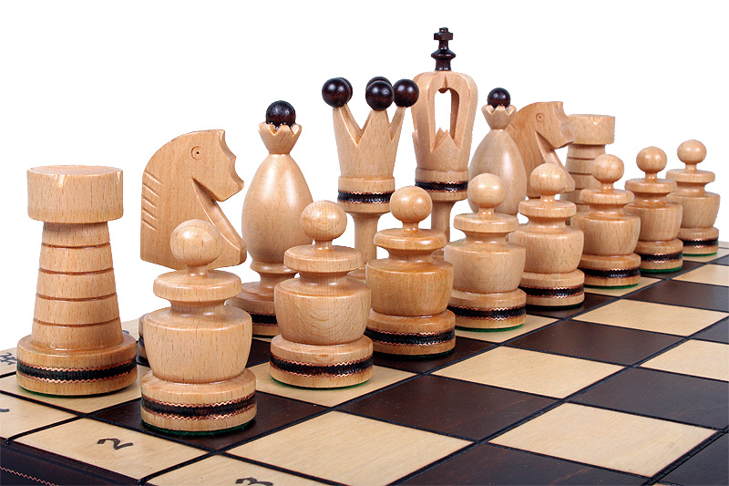 Handmade Wooden Chess Set– Kings with brass inlay