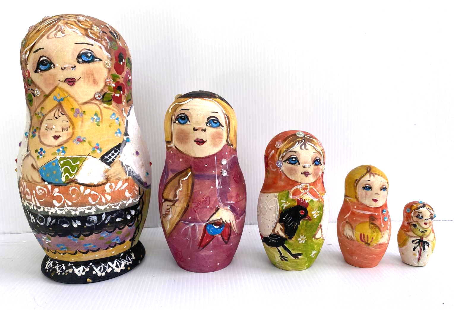 Russian Characters Matryoshka Nesting Dolls – 5 Nested Set