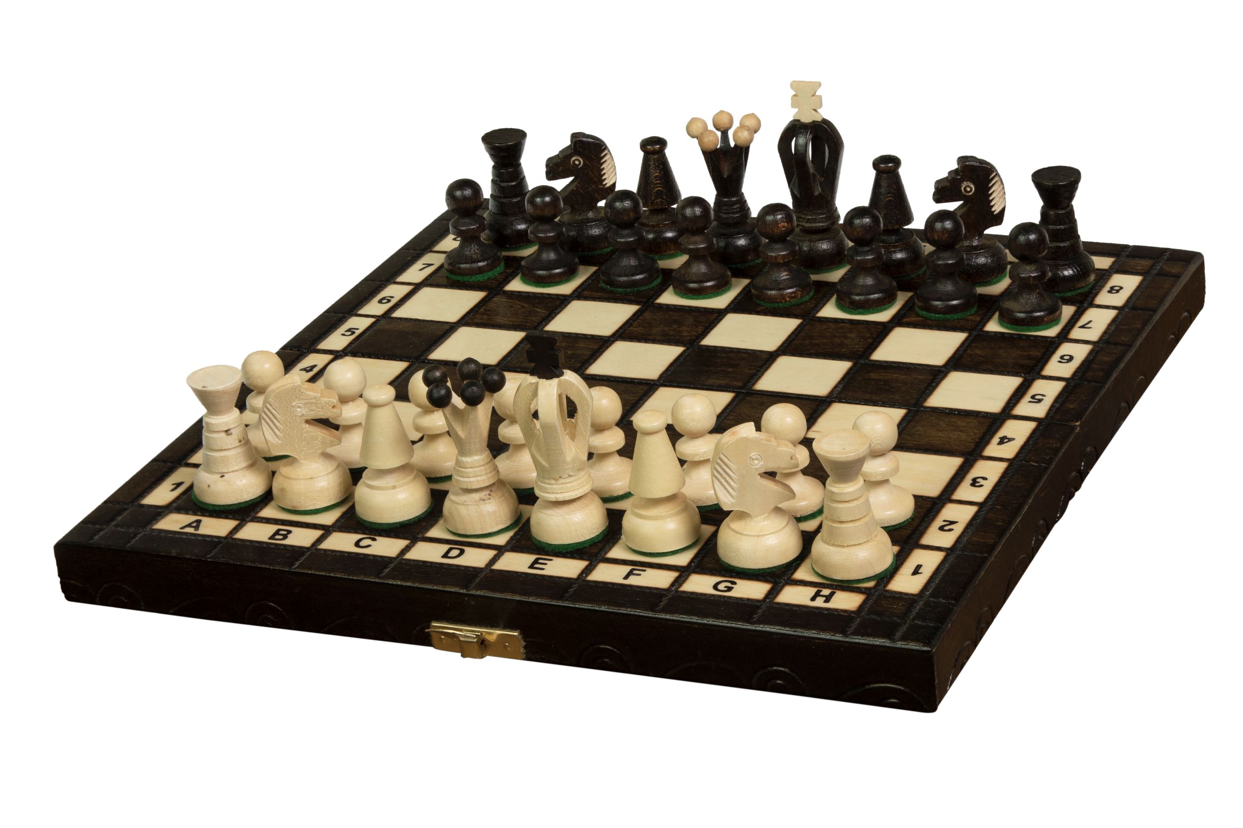 Handmade Wooden Chess Set - Small King's - Brown
