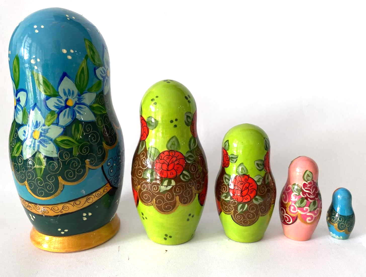 Svetik Spring Flowers Nesting Dolls - 5 Nested Set