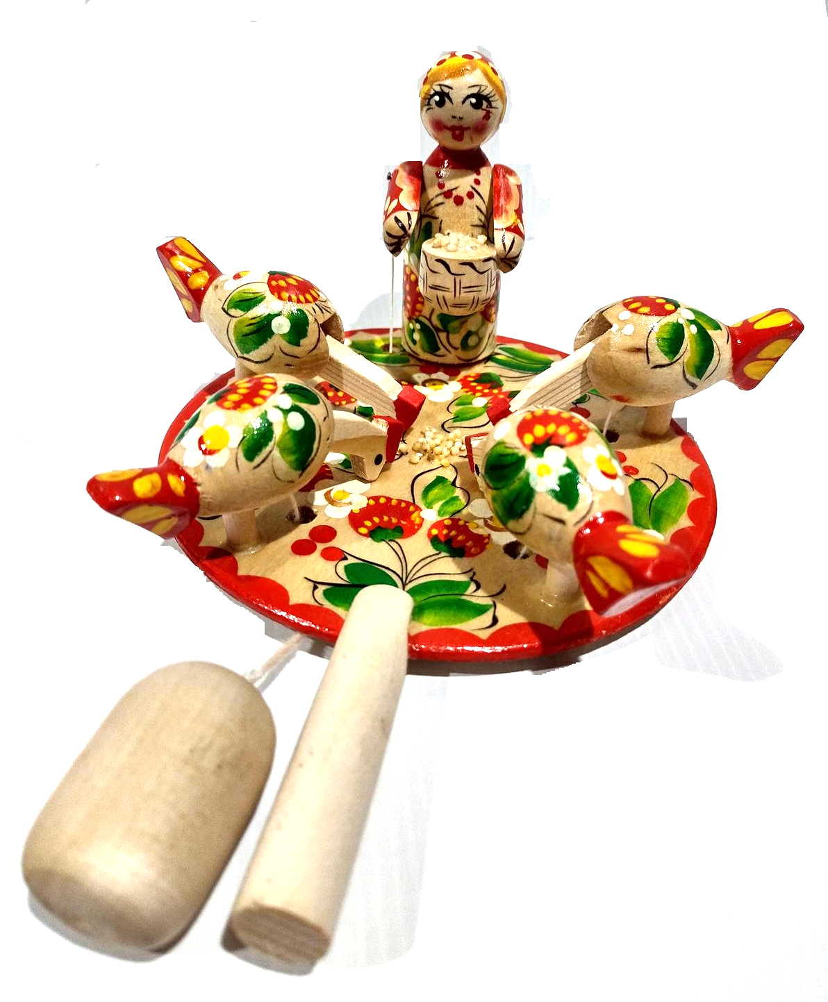 Bagarodsky Toy - Pecking Hens, Strawberries & Daisies