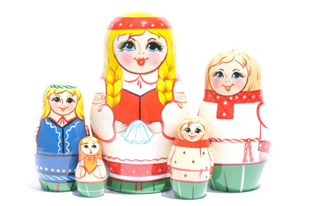Vyatka Matryoshka Belarussian Family (5 Nested Set)