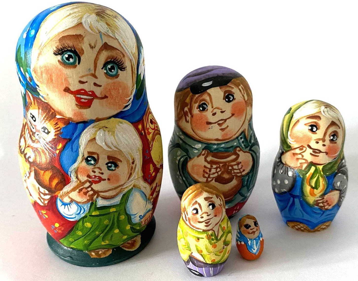 Artist Matryoshka – Everyday Characters by Tanya Morozova – 4 Nested Set