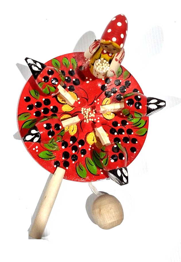 Bagarodsky Toy - Pecking Hens, Red & Black Berries